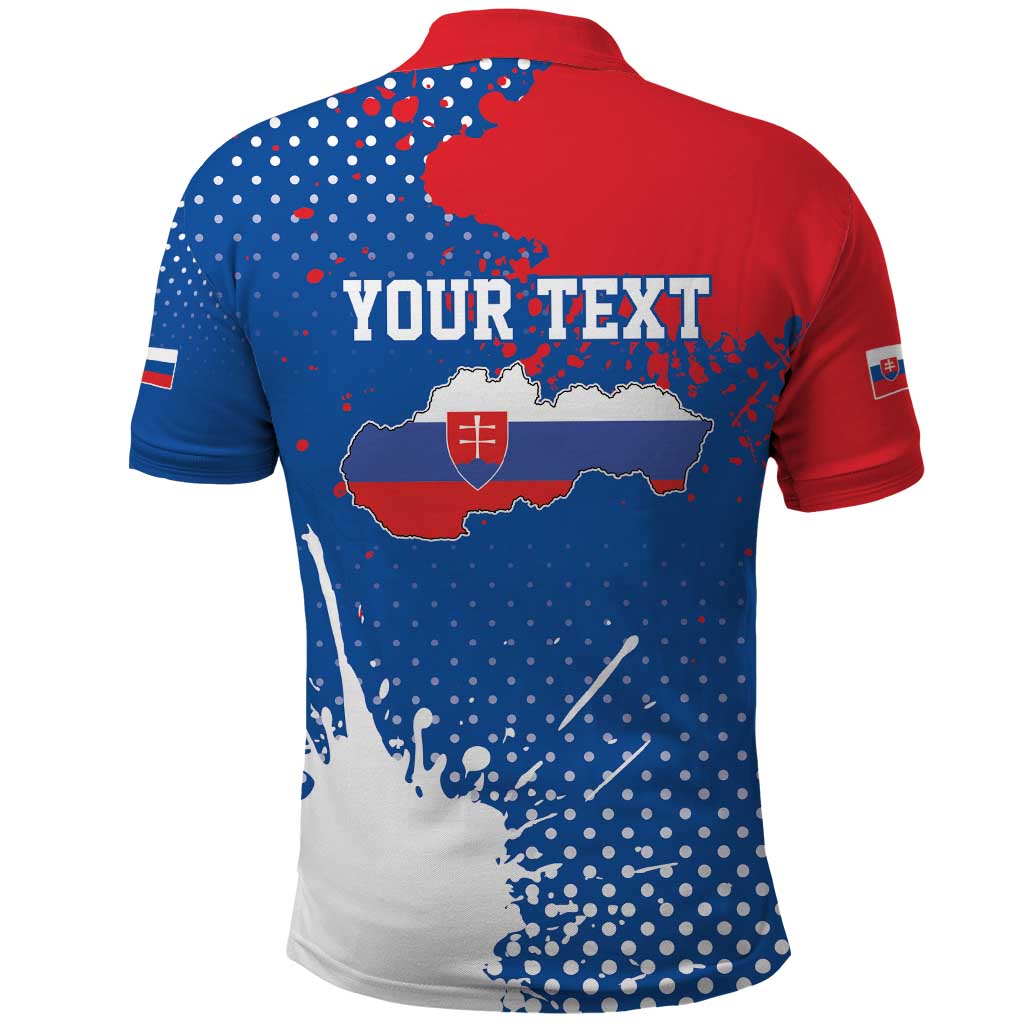 Personalized Slovakia Coat of Arms Polo Shirt Map Flag Style