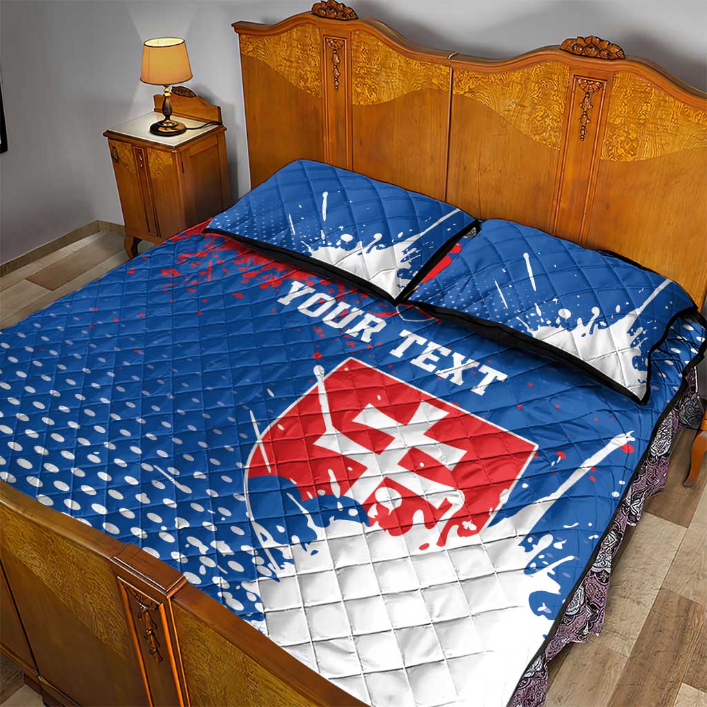 Personalized Slovakia Coat of Arms Quilt Bed Set Map Flag Style