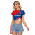 Personalized Slovakia Coat of Arms Raglan Cropped T Shirt Map Flag Style