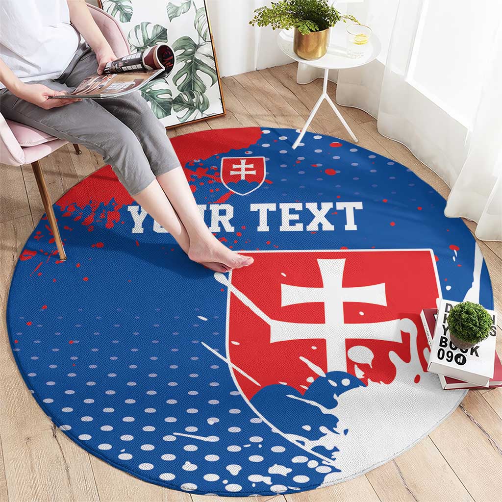 Personalized Slovakia Coat of Arms Round Carpet Map Flag Style