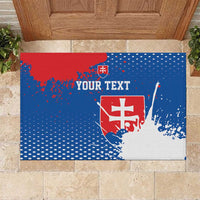 Personalized Slovakia Coat of Arms Rubber Doormat Map Flag Style