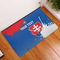 Personalized Slovakia Coat of Arms Rubber Doormat Map Flag Style