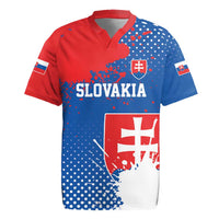 Personalized Slovakia Coat of Arms Rugby Jersey Map Flag Style