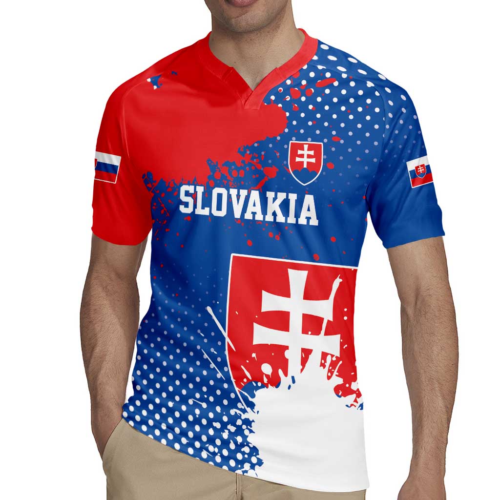 Personalized Slovakia Coat of Arms Rugby Jersey Map Flag Style