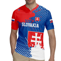 Personalized Slovakia Coat of Arms Rugby Jersey Map Flag Style