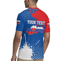 Personalized Slovakia Coat of Arms Rugby Jersey Map Flag Style