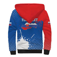 Personalized Slovakia Coat of Arms Sherpa Hoodie Map Flag Style