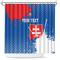 Personalized Slovakia Coat of Arms Shower Curtain Map Flag Style