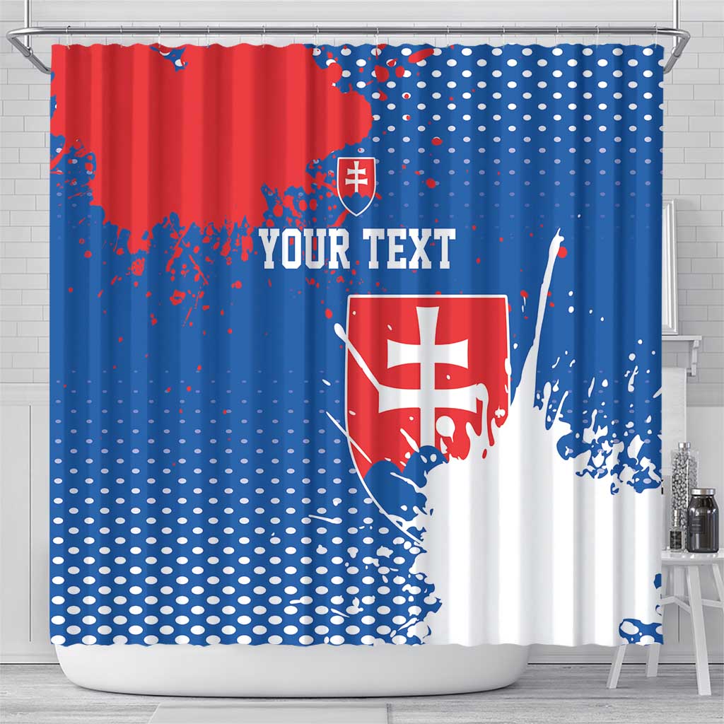 Personalized Slovakia Coat of Arms Shower Curtain Map Flag Style