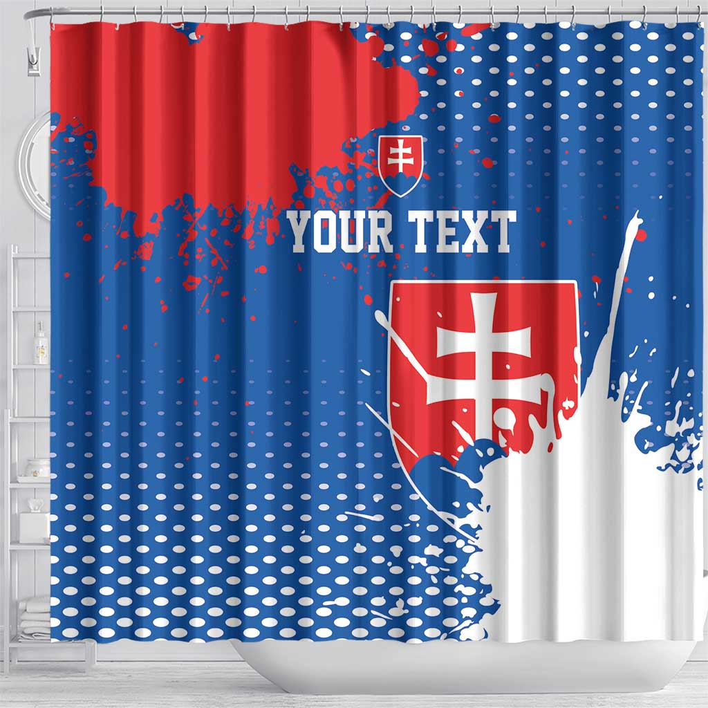 Personalized Slovakia Coat of Arms Shower Curtain Map Flag Style