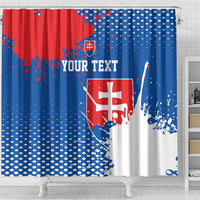 Personalized Slovakia Coat of Arms Shower Curtain Map Flag Style