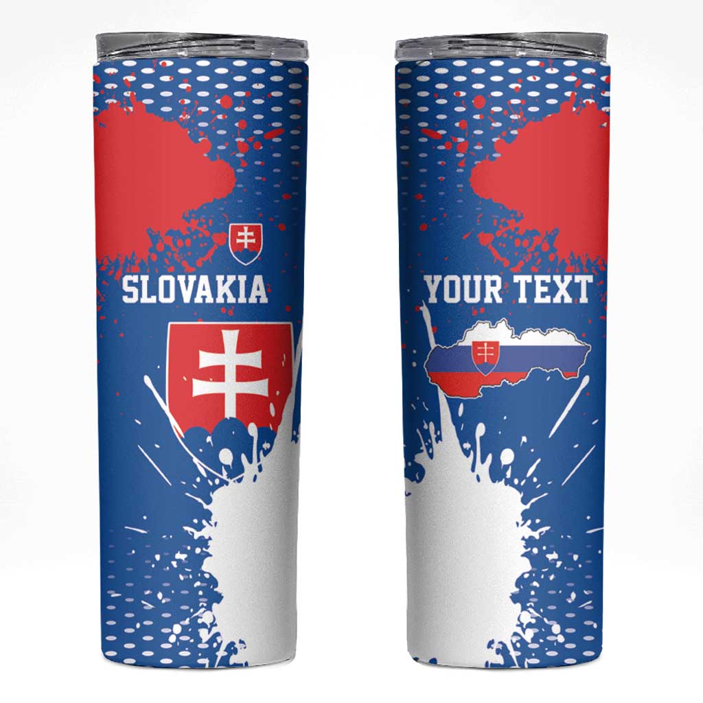 Personalized Slovakia Coat of Arms Skinny Tumbler Map Flag Style