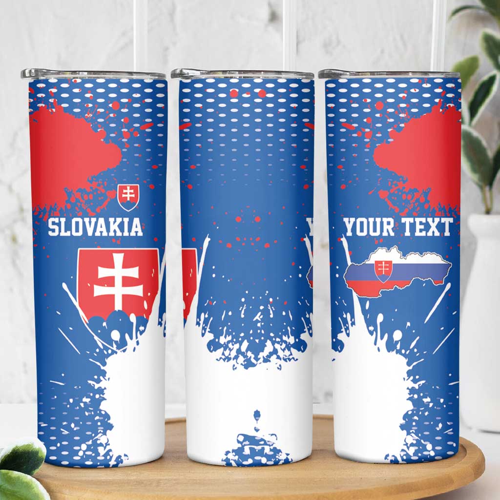 Personalized Slovakia Coat of Arms Skinny Tumbler Map Flag Style