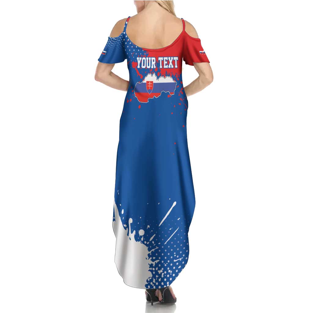 Personalized Slovakia Coat of Arms Summer Maxi Dress Map Flag Style
