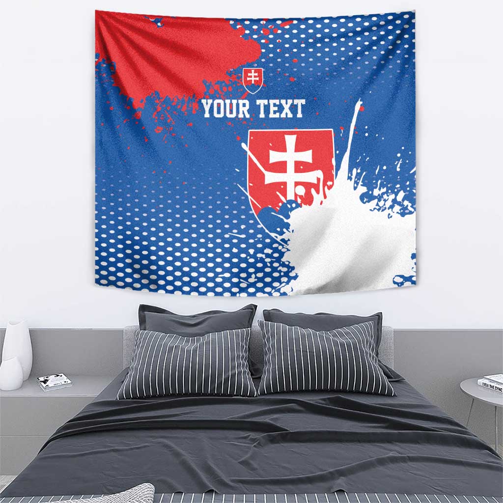 Personalized Slovakia Coat of Arms Tapestry Map Flag Style
