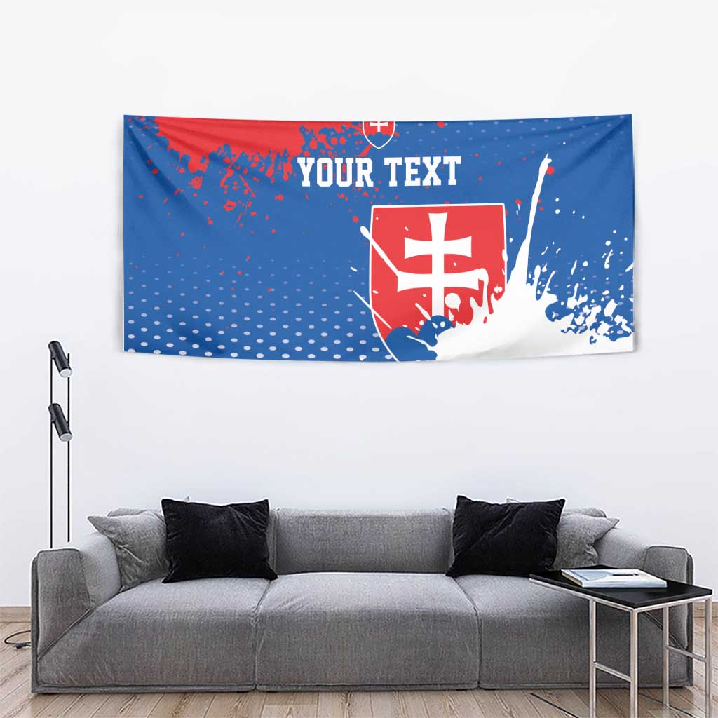 Personalized Slovakia Coat of Arms Tapestry Map Flag Style