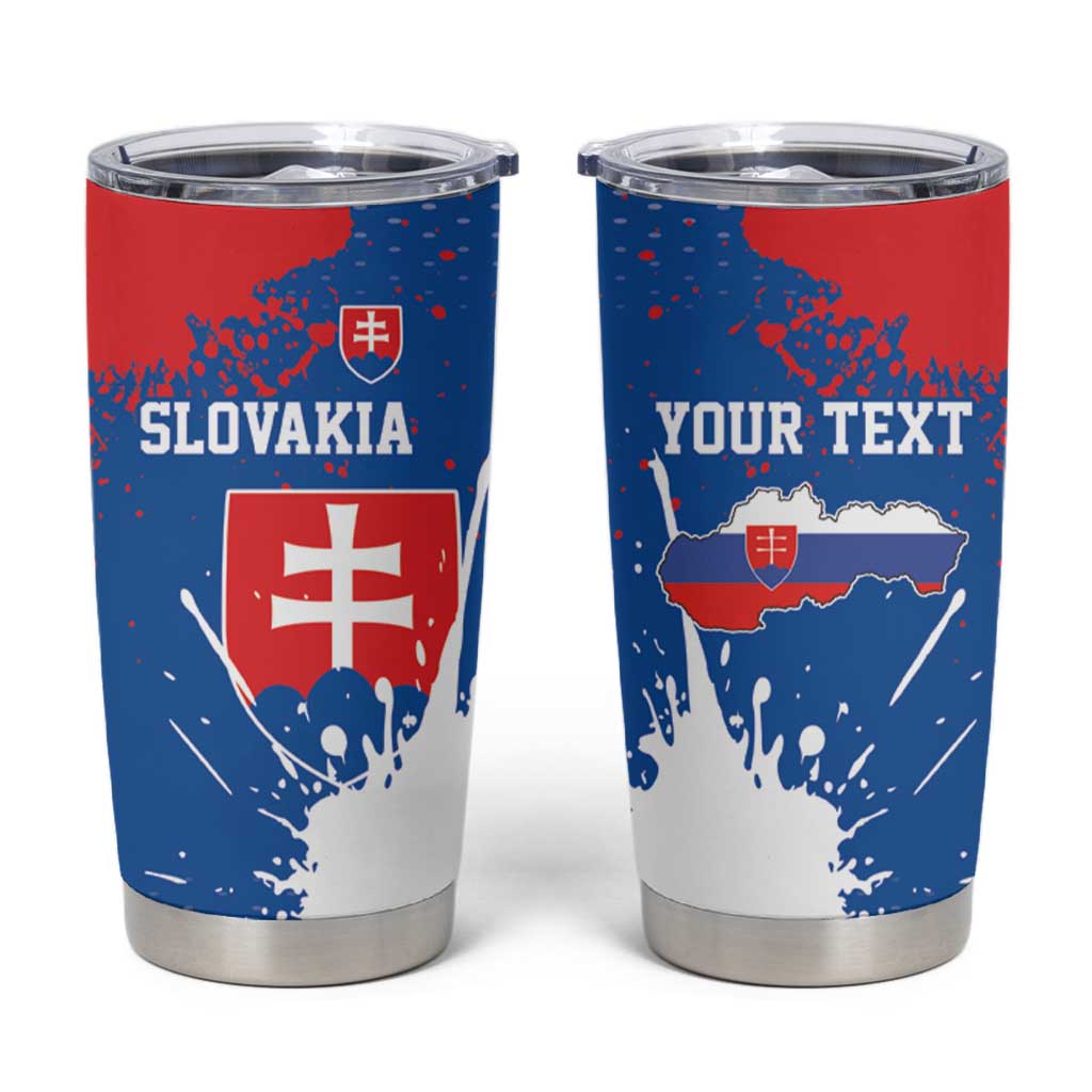 Personalized Slovakia Coat of Arms Tumbler Cup Map Flag Style