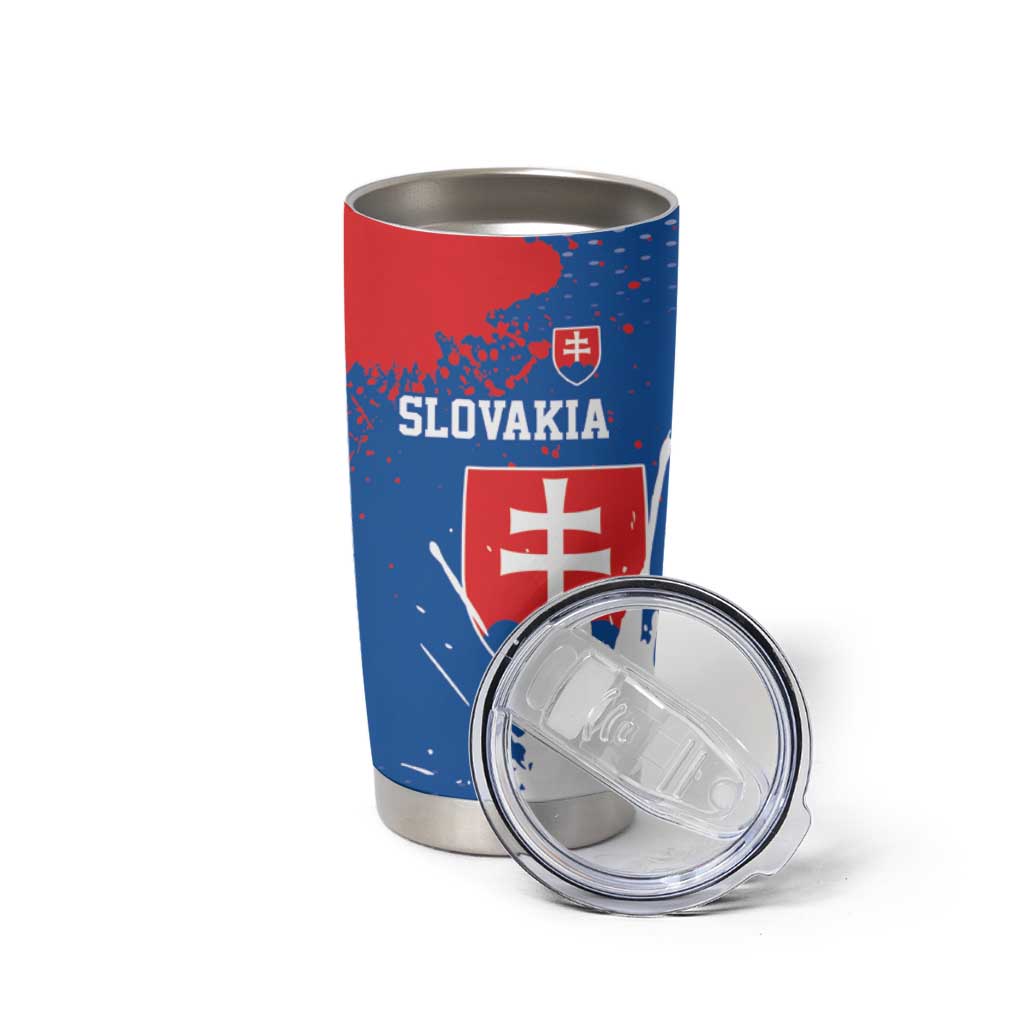 Personalized Slovakia Coat of Arms Tumbler Cup Map Flag Style