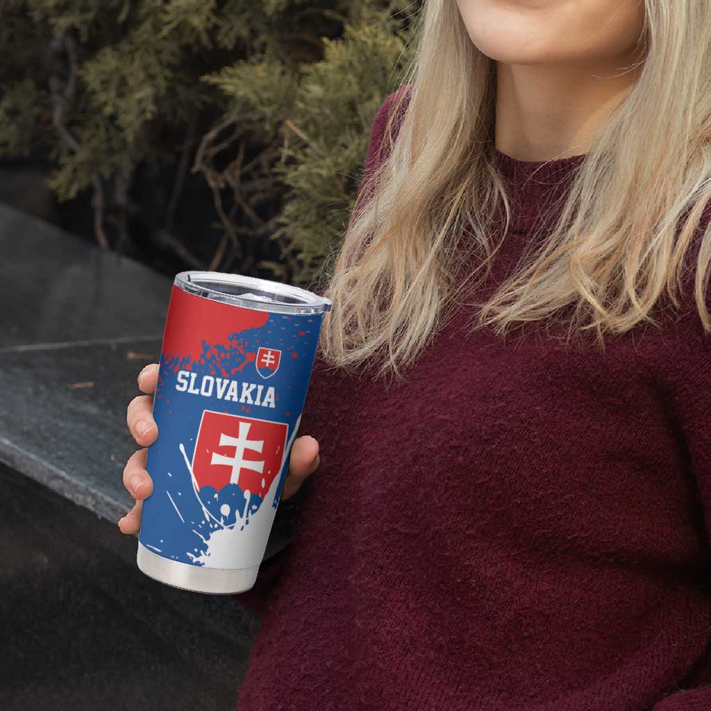 Personalized Slovakia Coat of Arms Tumbler Cup Map Flag Style