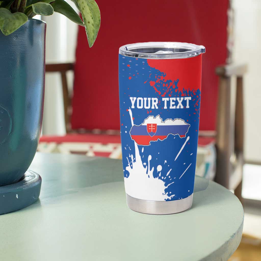 Personalized Slovakia Coat of Arms Tumbler Cup Map Flag Style