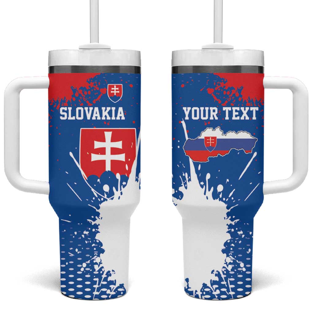 Personalized Slovakia Coat of Arms Tumbler With Handle Map Flag Style