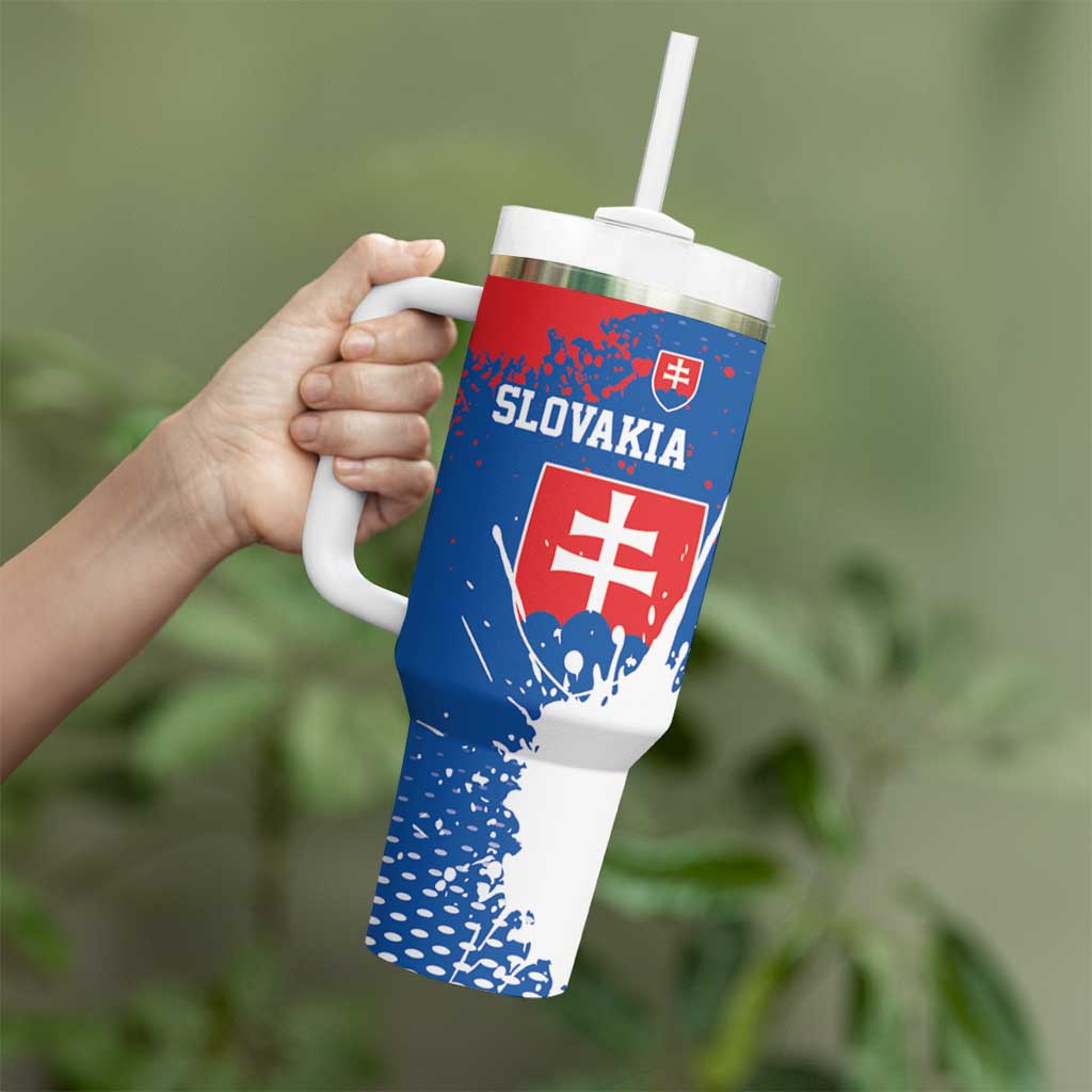 Personalized Slovakia Coat of Arms Tumbler With Handle Map Flag Style