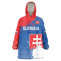 Personalized Slovakia Coat of Arms Wearable Blanket Hoodie Map Flag Style
