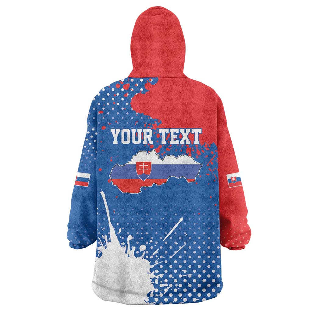 Personalized Slovakia Coat of Arms Wearable Blanket Hoodie Map Flag Style