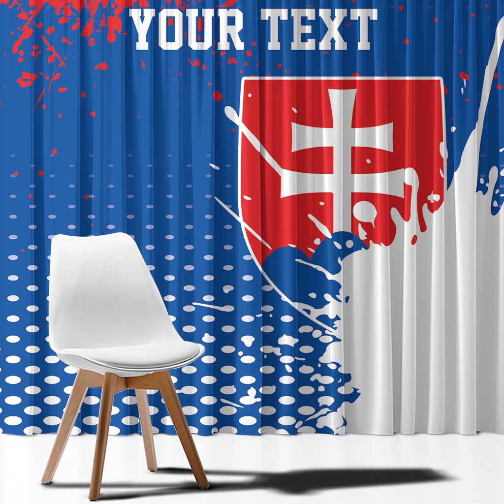 Personalized Slovakia Coat of Arms Window Curtain Map Flag Style