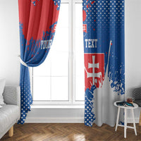Personalized Slovakia Coat of Arms Window Curtain Map Flag Style