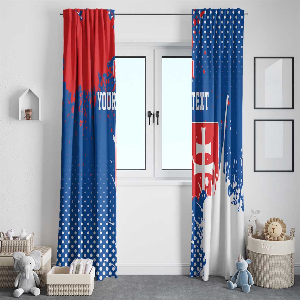 Personalized Slovakia Coat of Arms Window Curtain Map Flag Style