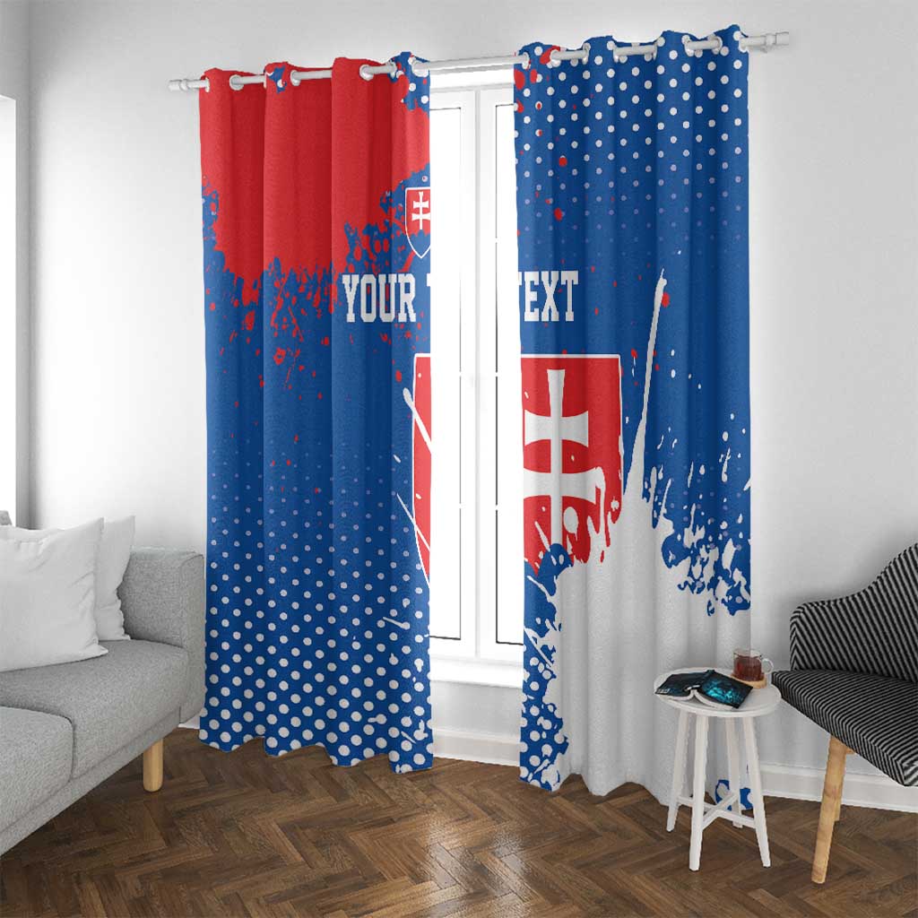 Personalized Slovakia Coat of Arms Window Curtain Map Flag Style