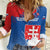 Personalized Slovakia Coat of Arms Women Casual Shirt Map Flag Style