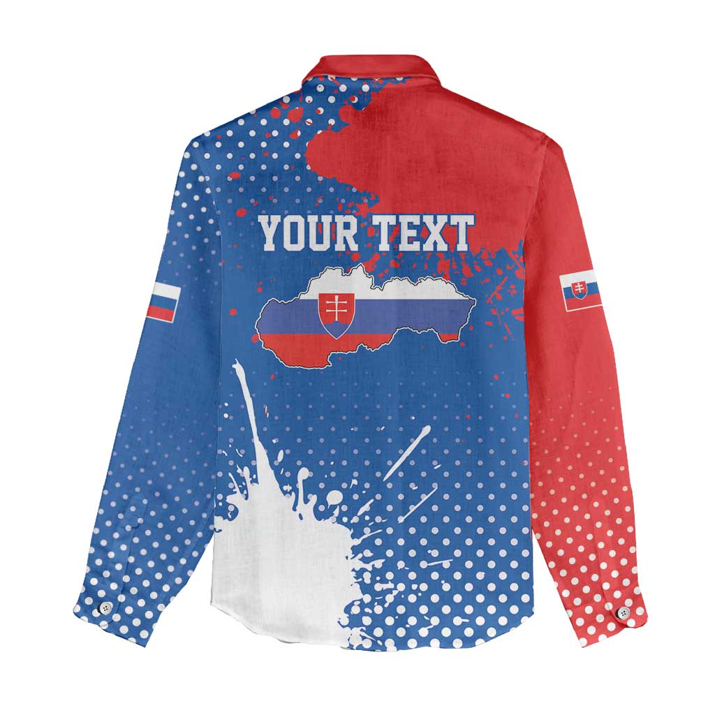 Personalized Slovakia Coat of Arms Women Casual Shirt Map Flag Style