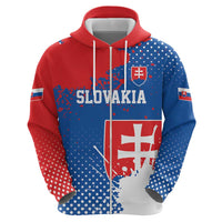 Personalized Slovakia Coat of Arms Zip Hoodie Map Flag Style