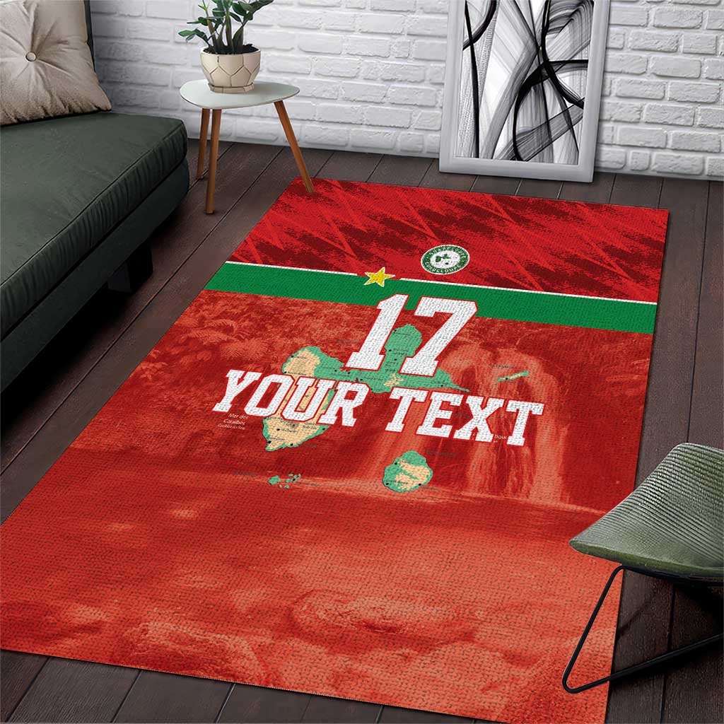 Custom Guadelope Football Area Rug Basse Terre Red Style