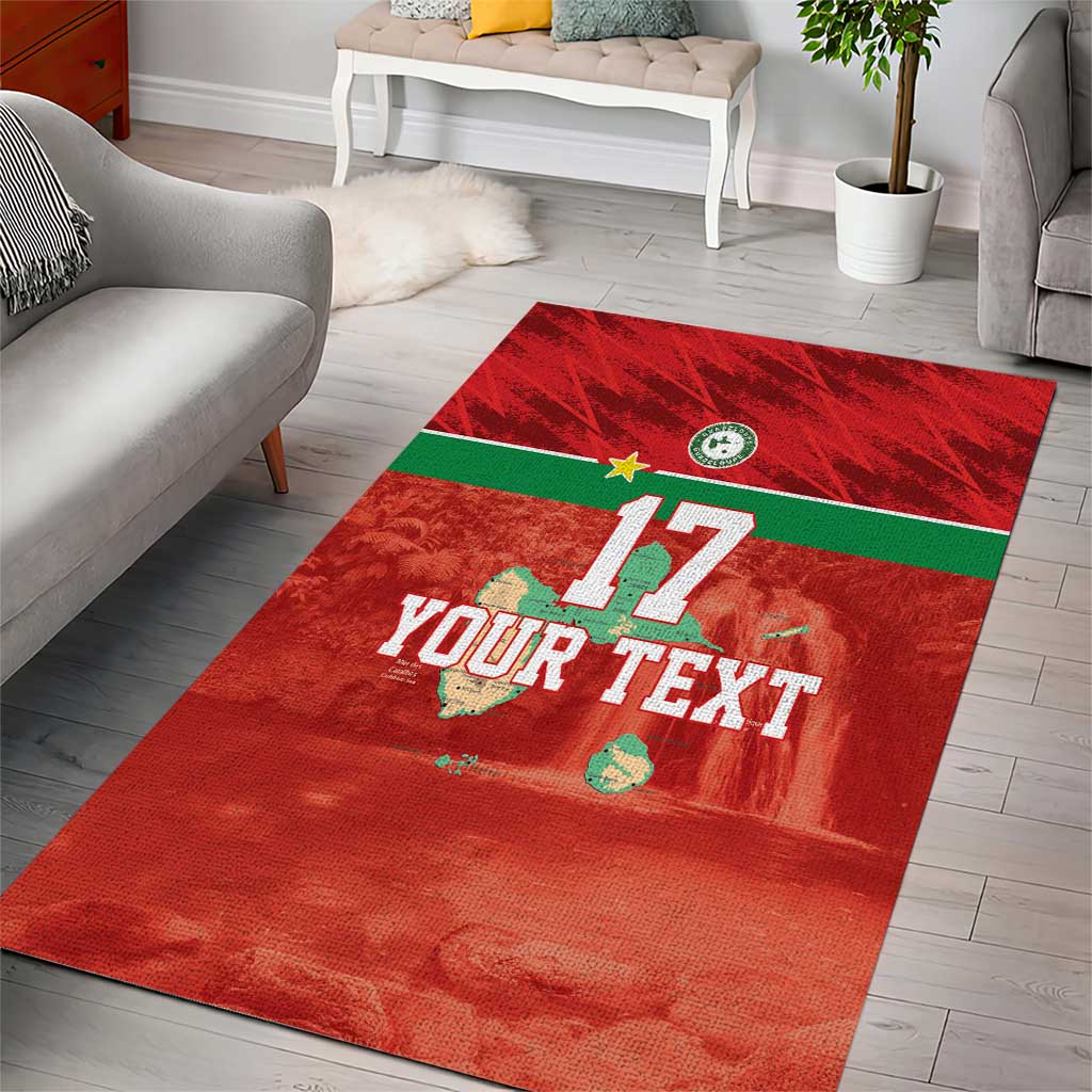 Custom Guadelope Football Area Rug Basse Terre Red Style