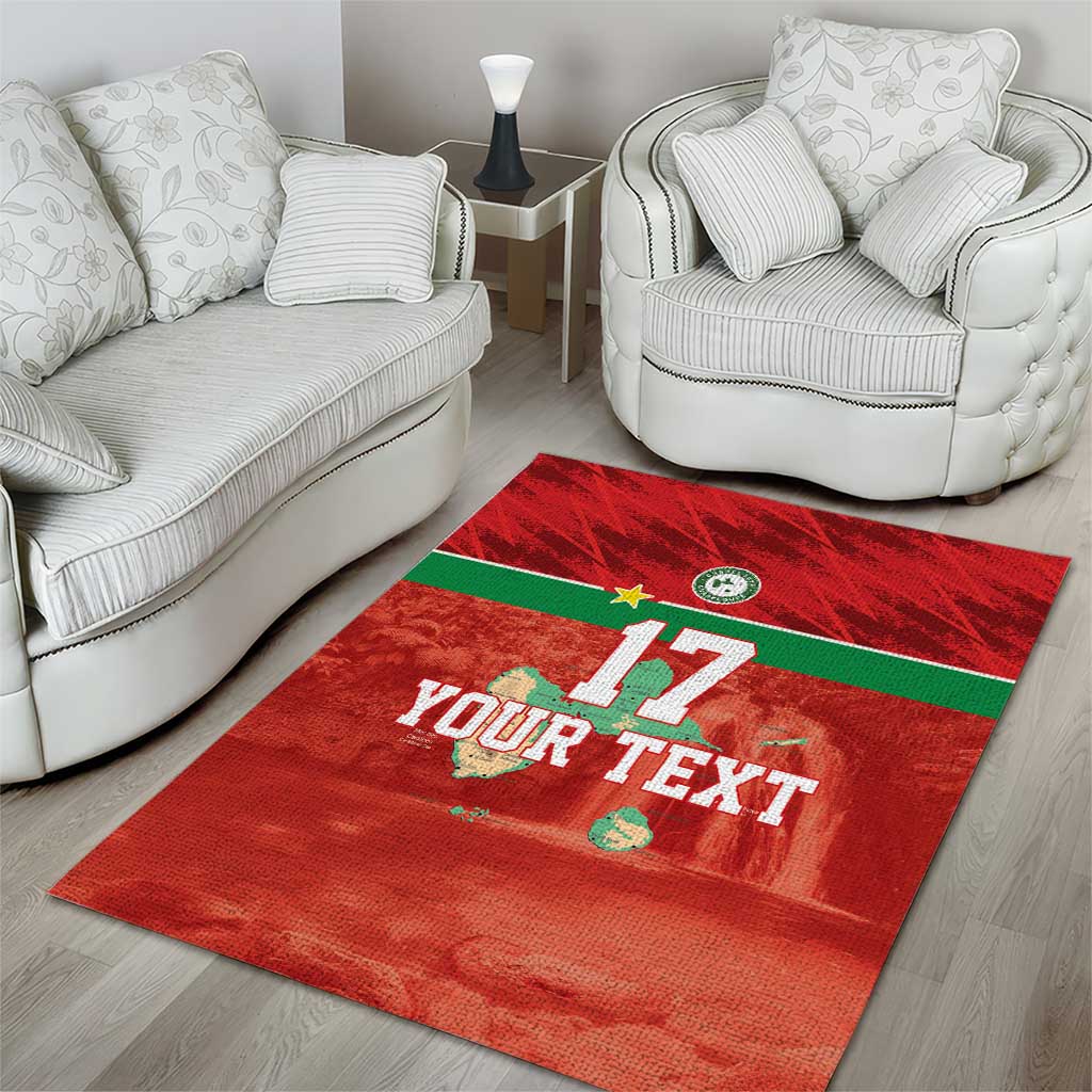 Custom Guadelope Football Area Rug Basse Terre Red Style