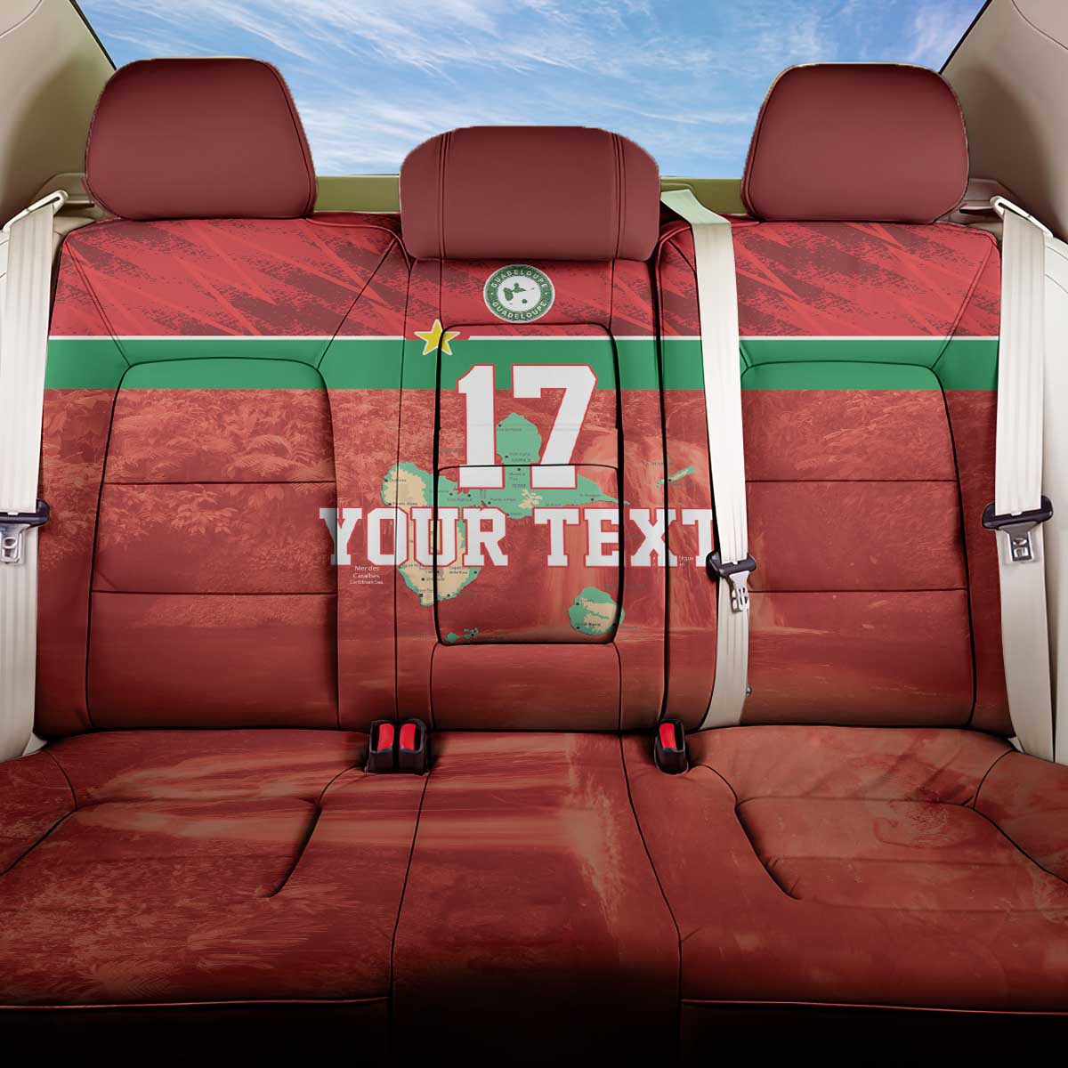 Custom Guadelope Football Back Car Seat Cover Basse Terre Red Style