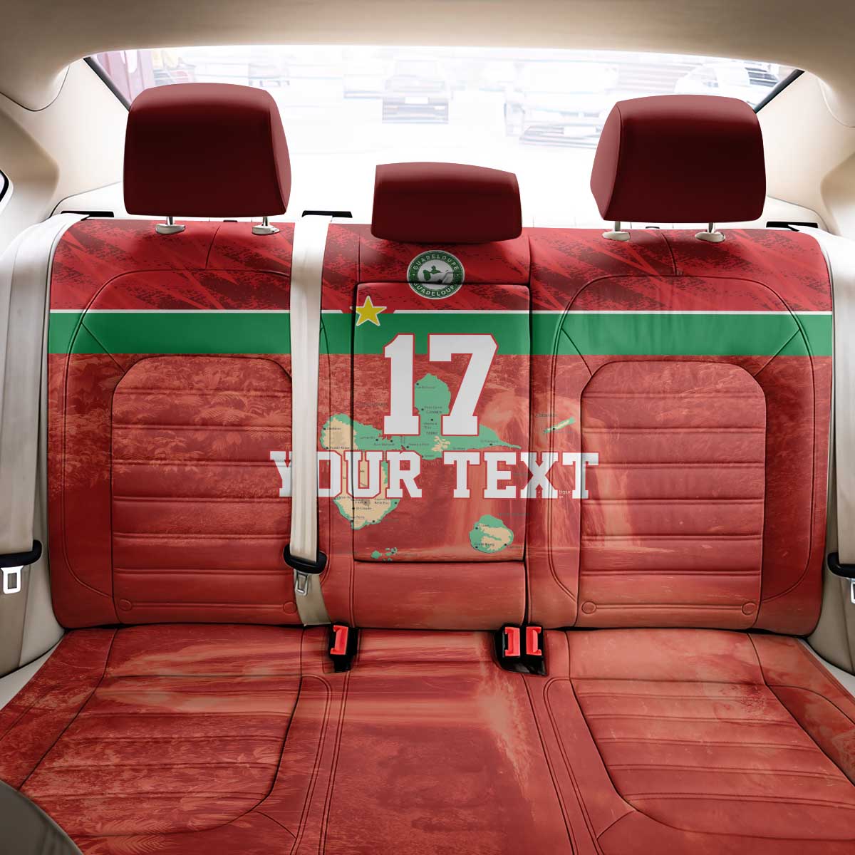 Custom Guadelope Football Back Car Seat Cover Basse Terre Red Style