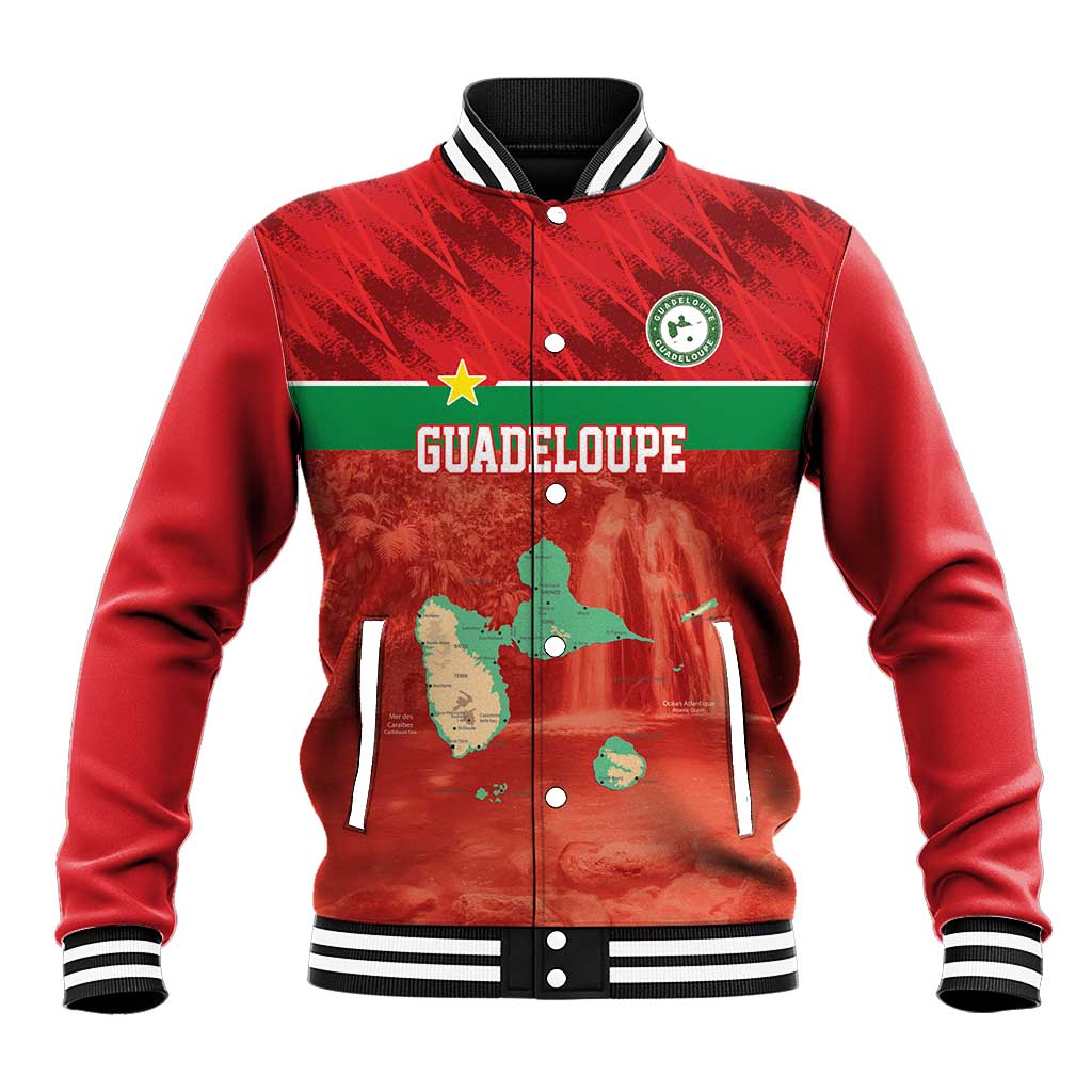 Custom Guadelope Football Baseball Jacket Basse Terre Red Style