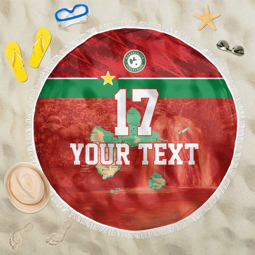 Custom Guadelope Football Beach Blanket Basse Terre Red Style