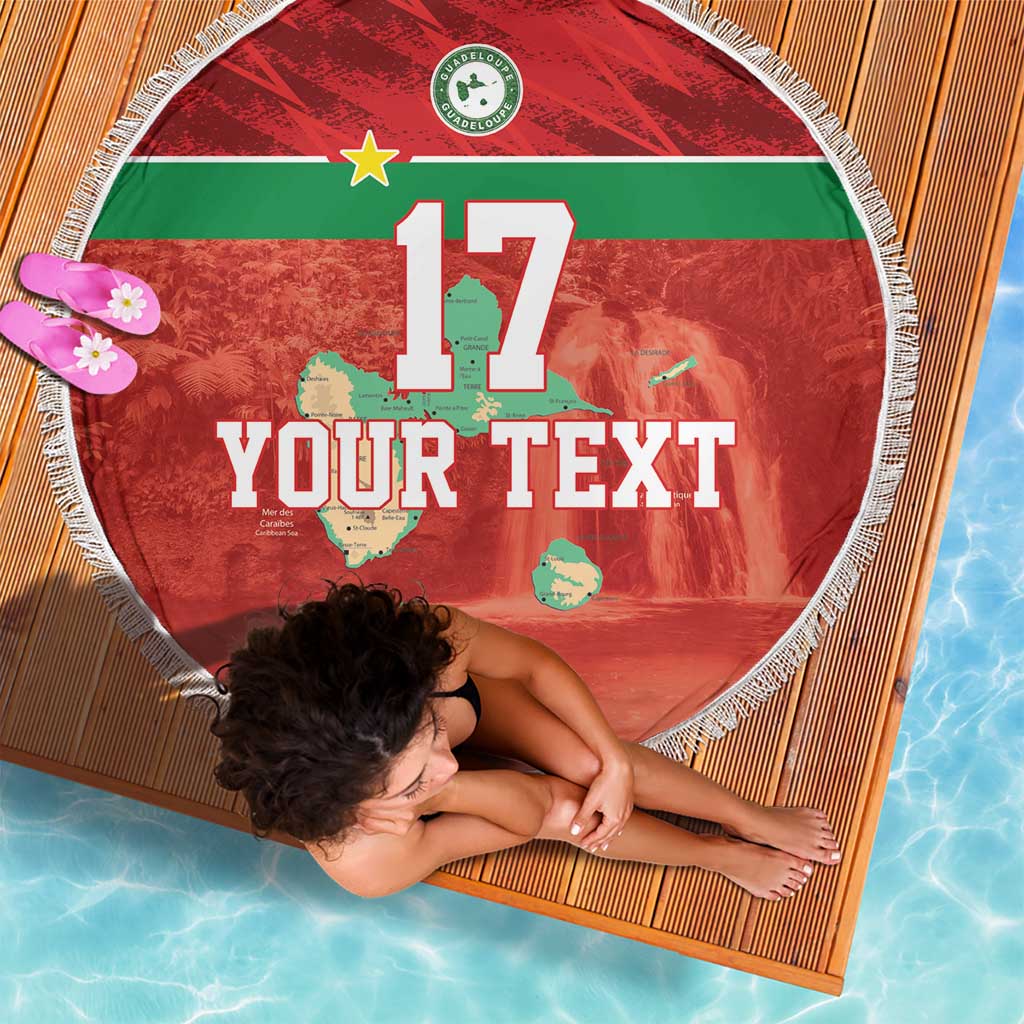 Custom Guadelope Football Beach Blanket Basse Terre Red Style