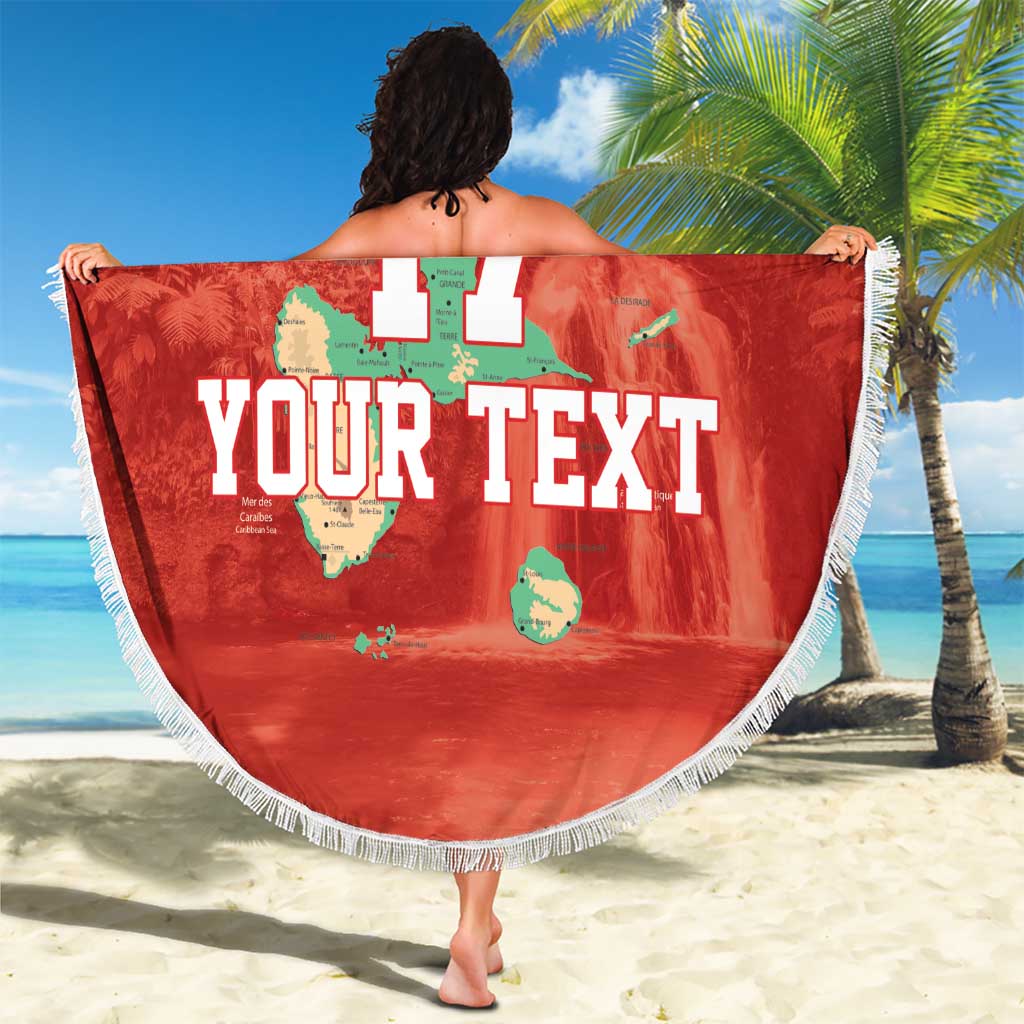 Custom Guadelope Football Beach Blanket Basse Terre Red Style