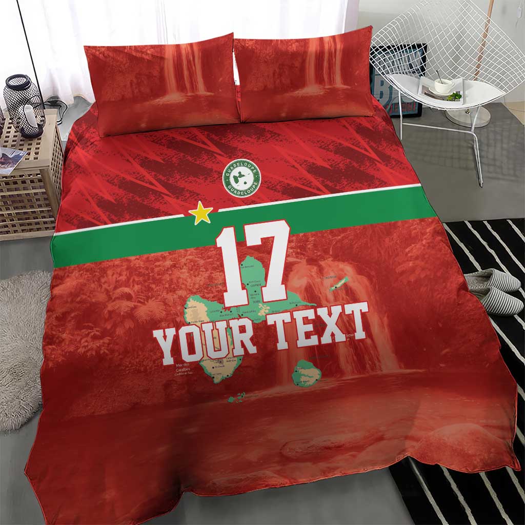 Custom Guadelope Football Bedding Set Basse Terre Red Style