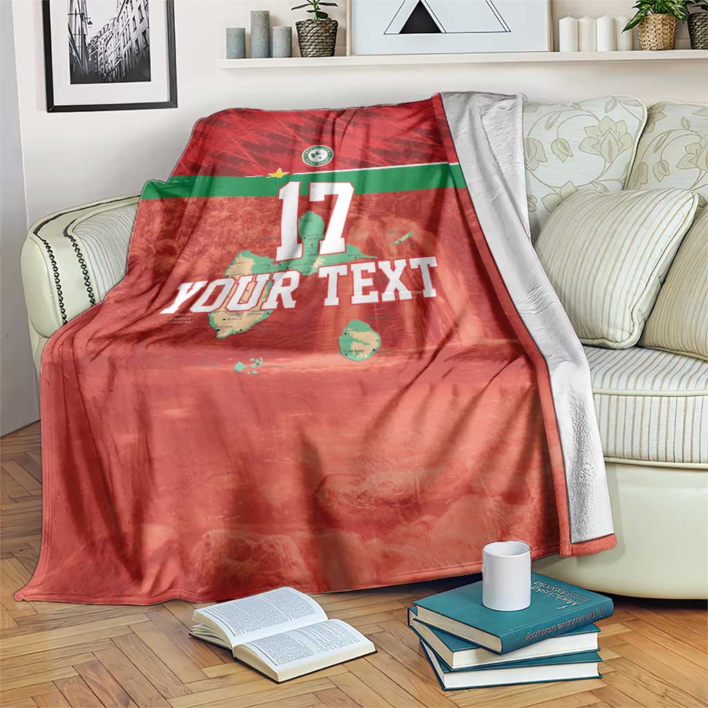 Custom Guadelope Football Blanket Basse Terre Red Style