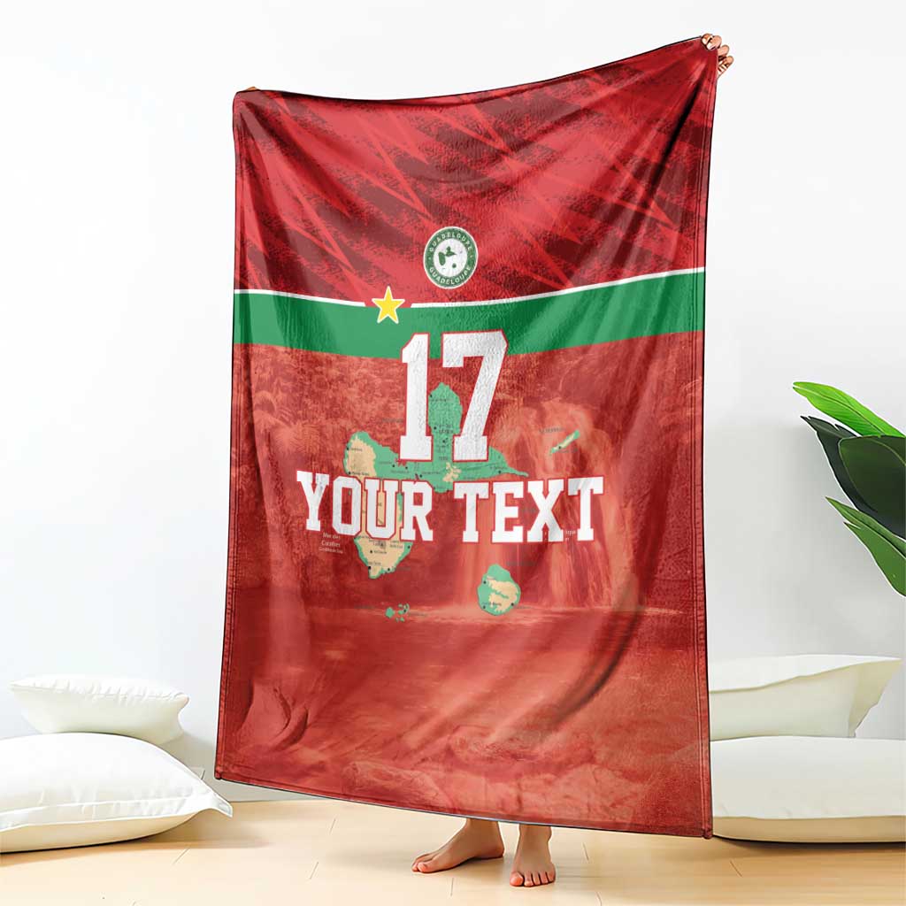 Custom Guadelope Football Blanket Basse Terre Red Style