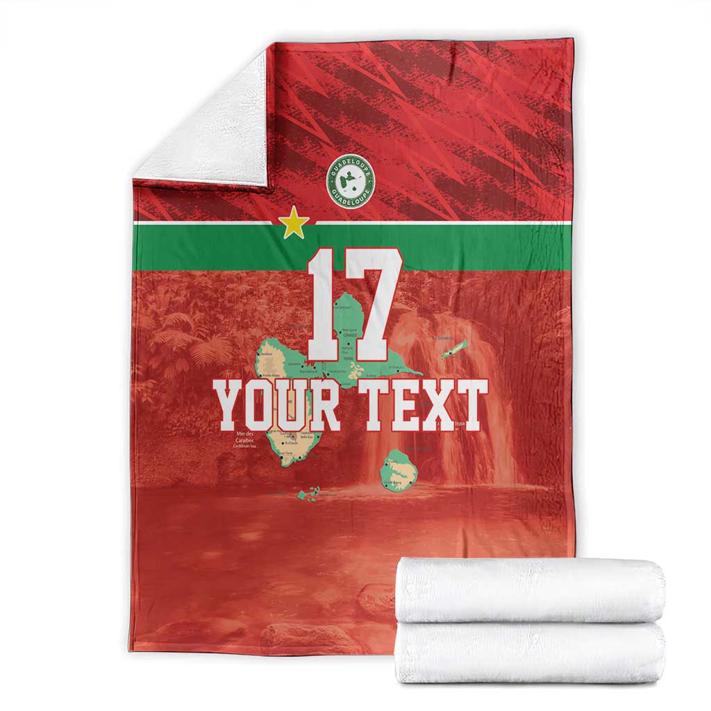 Custom Guadelope Football Blanket Basse Terre Red Style