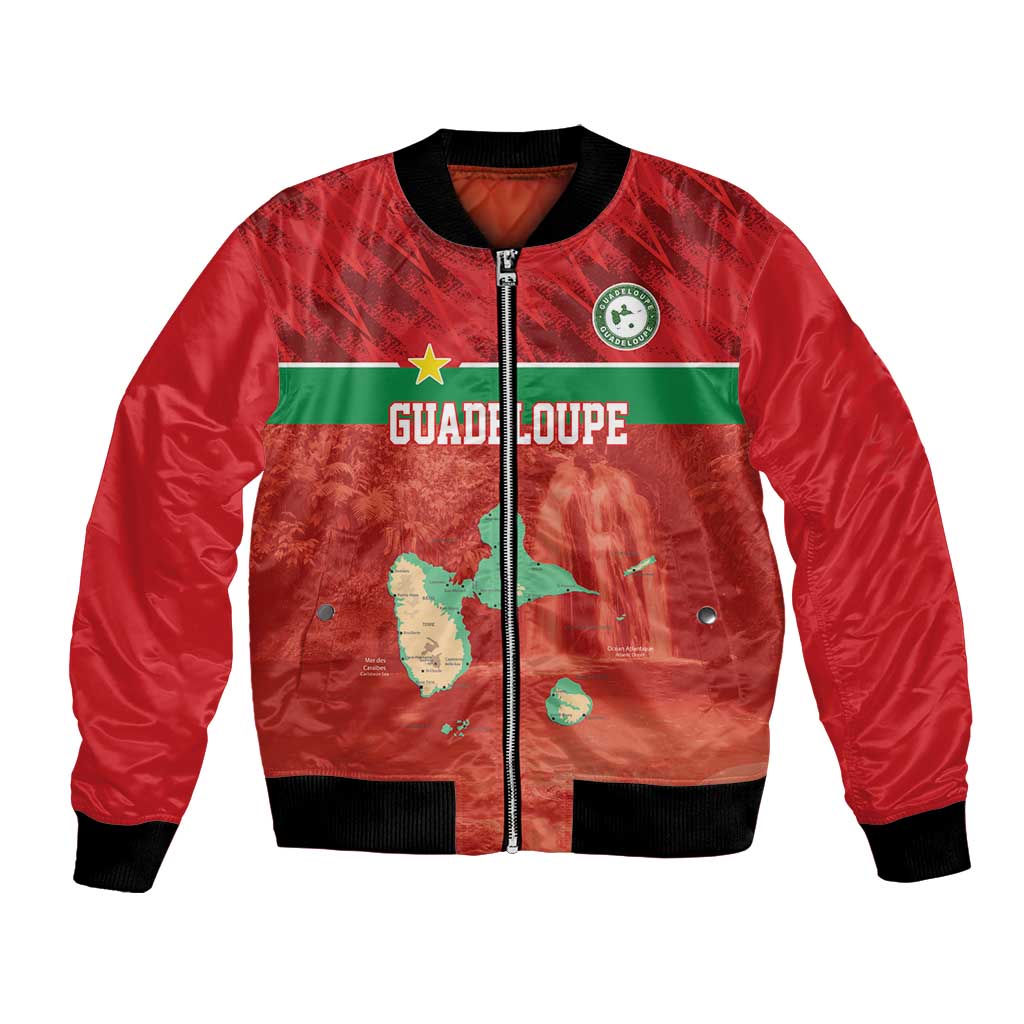 Custom Guadelope Football Bomber Jacket Basse Terre Red Style