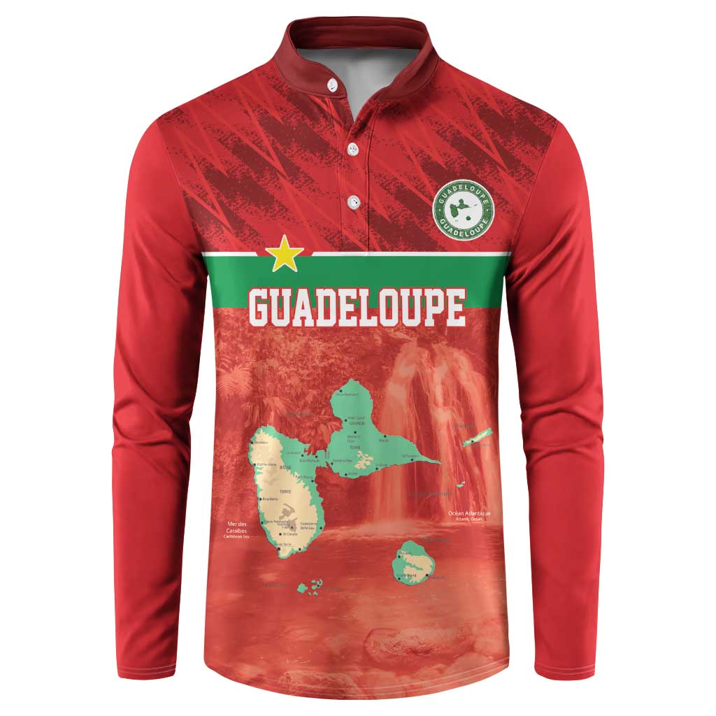 Custom Guadelope Football Button Sweatshirt Basse Terre Red Style